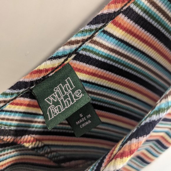 Wild Fable Colourful Striped Dress with Ruffle Sleeves - Picture 4 of 5